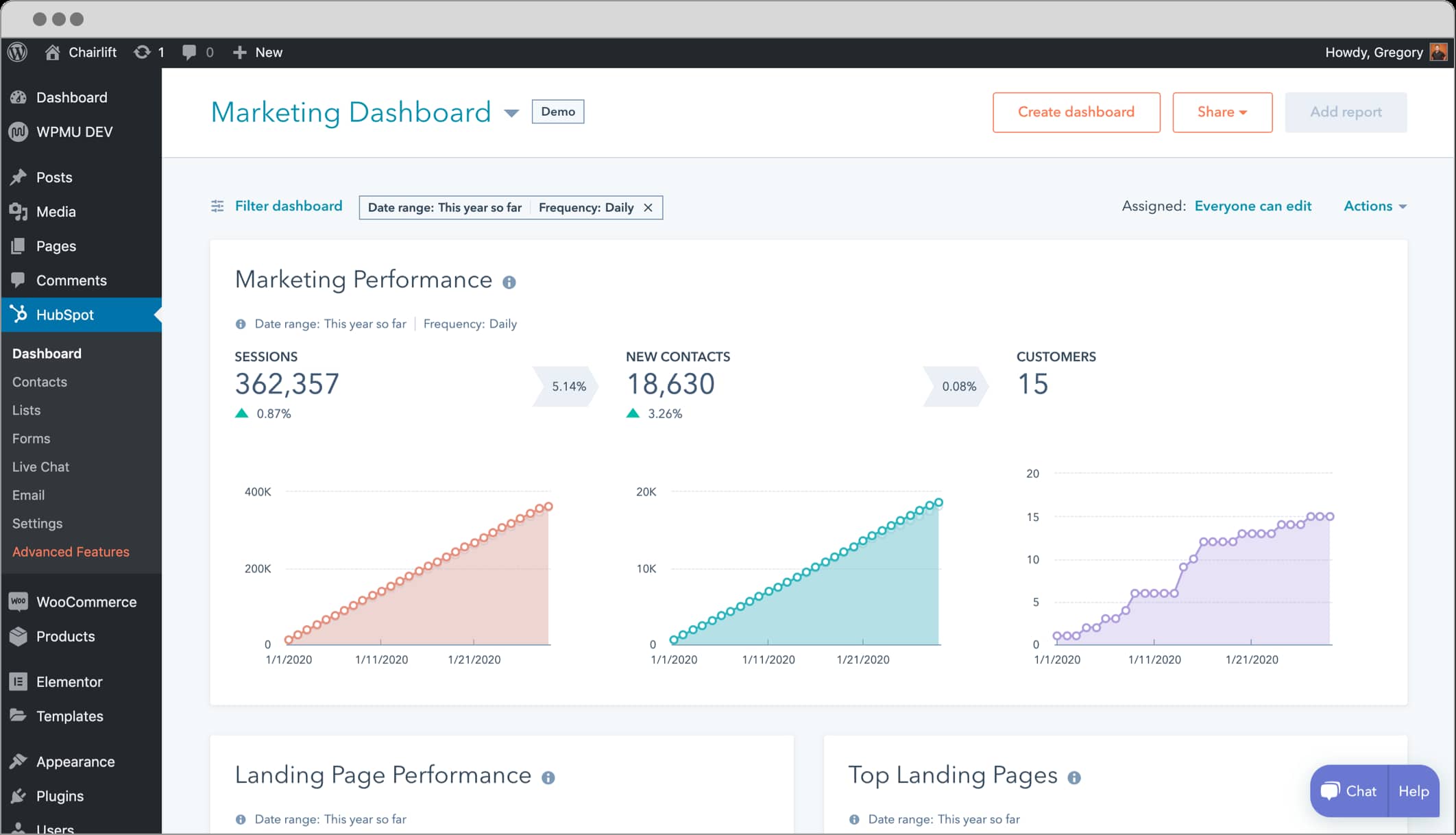 Customer profile user interface